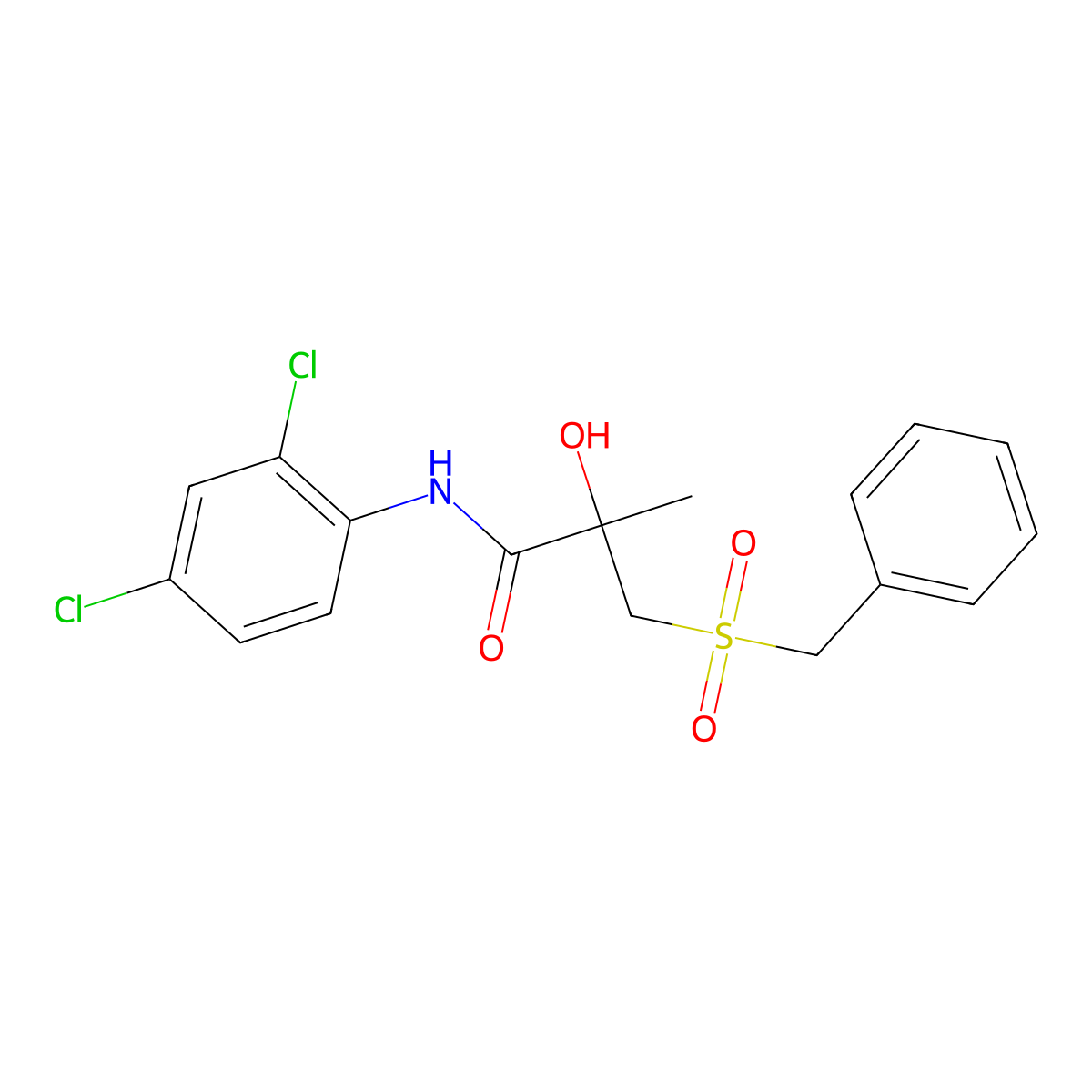 3-(benzylsulfonyl)-N-(2,4-dichlorophenyl)-2-hydroxy-2-methylpropanamide molecular structure, CAS 339275-81-9
