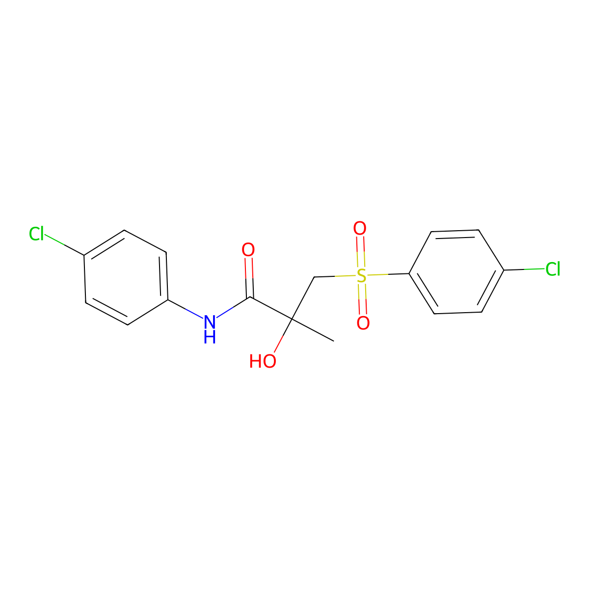 N-(4-chlorophenyl)-3-[(4-chlorophenyl)sulfonyl]-2-hydroxy-2-methylpropanamide molecular structure, CAS 339275-83-1