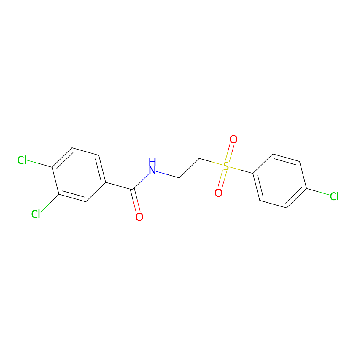 3,4-dichloro-N-{2-[(4-chlorophenyl)sulfonyl]ethyl}benzenecarboxamide molecular structure, CAS 339275-93-3