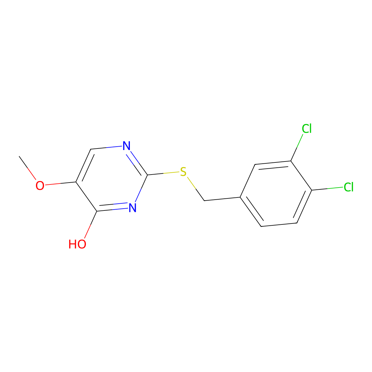 2-[(3,4-Dichlorobenzyl)sulfanyl]-5-methoxy-4-pyrimidinol molecular structure, CAS 339275-96-6