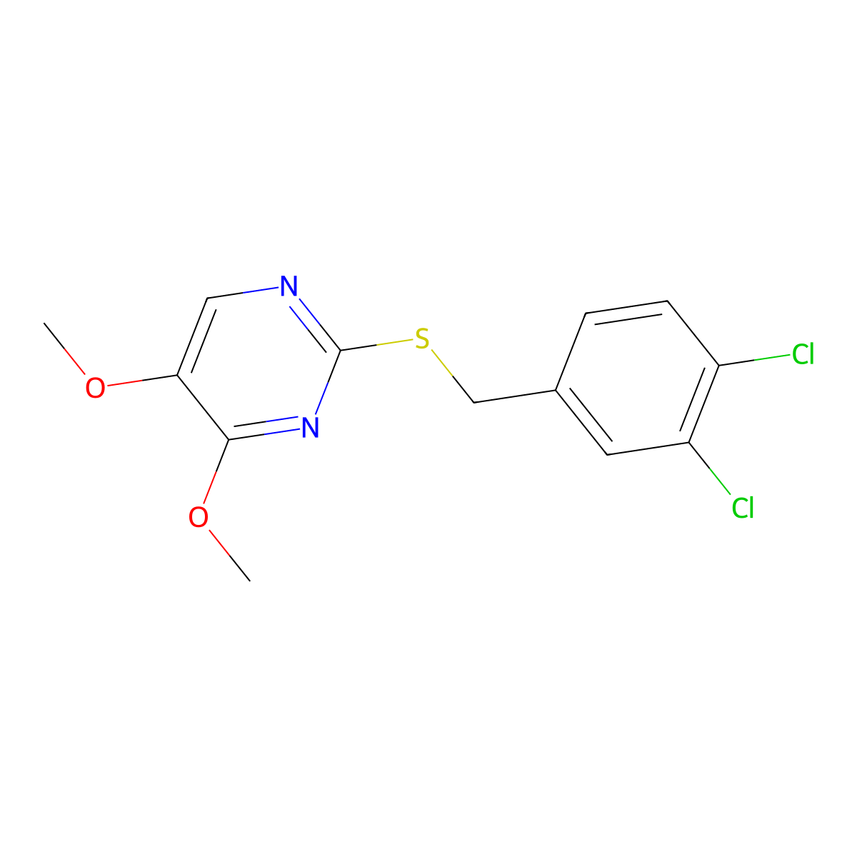 2-[(3,4-Dichlorobenzyl)sulfanyl]-4,5-dimethoxypyrimidine molecular structure, CAS 339276-04-9