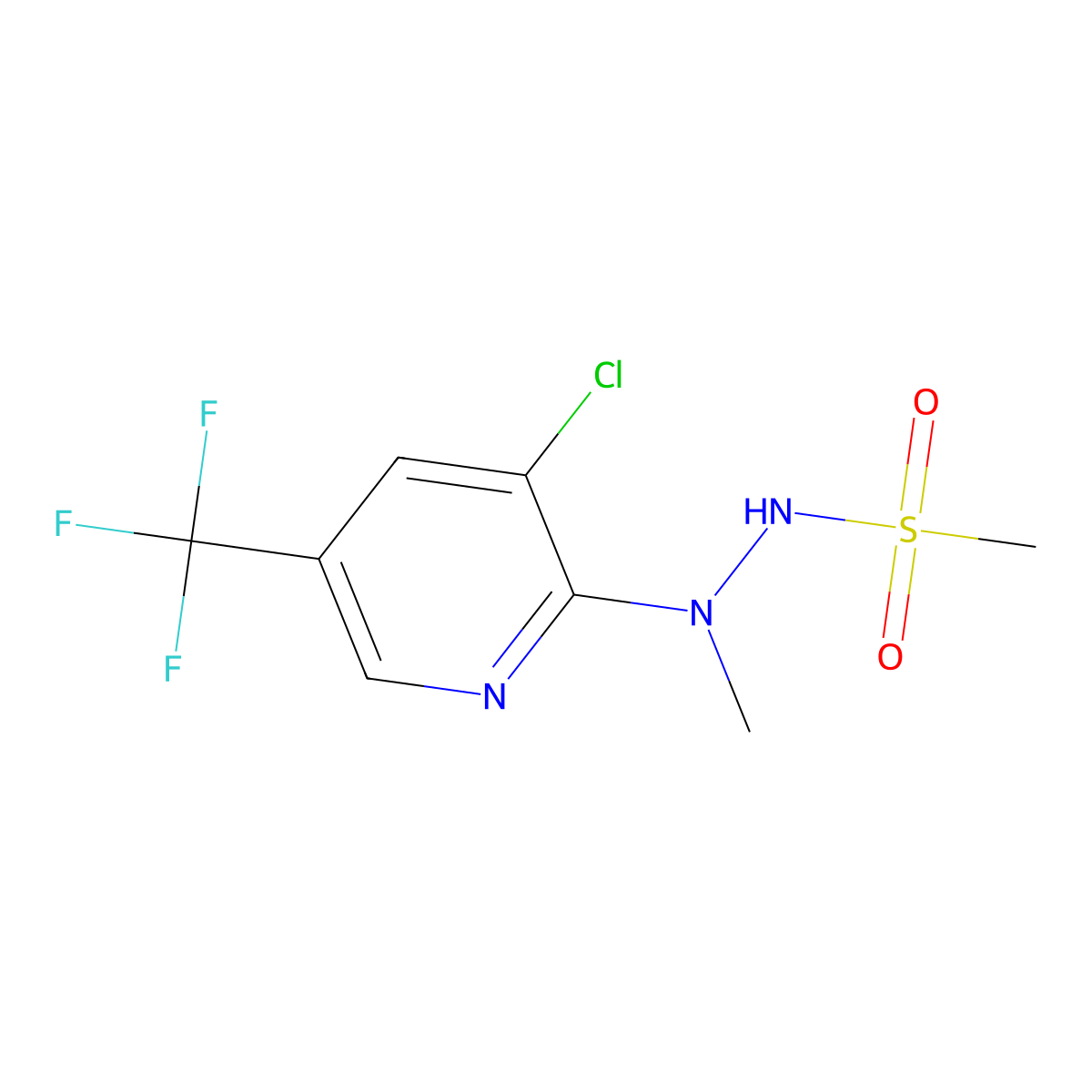 N'-[3-chloro-5-(trifluoromethyl)-2-pyridinyl]-N'-methylmethanesulfonohydrazide molecular structure, CAS 339276-24-3