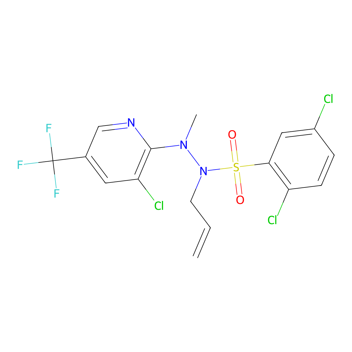 N-allyl-2,5-dichloro-N'-[3-chloro-5-(trifluoromethyl)-2-pyridinyl]-N'-methylbenzenesulfonohydrazide molecular structure, CAS 339276-26-5