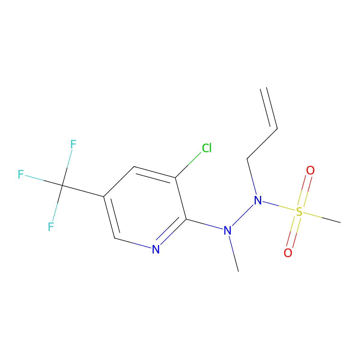 N-allyl-N'-[3-chloro-5-(trifluoromethyl)-2-pyridinyl]-N'-methylmethanesulfonohydrazide molecular structure, CAS 339276-28-7
