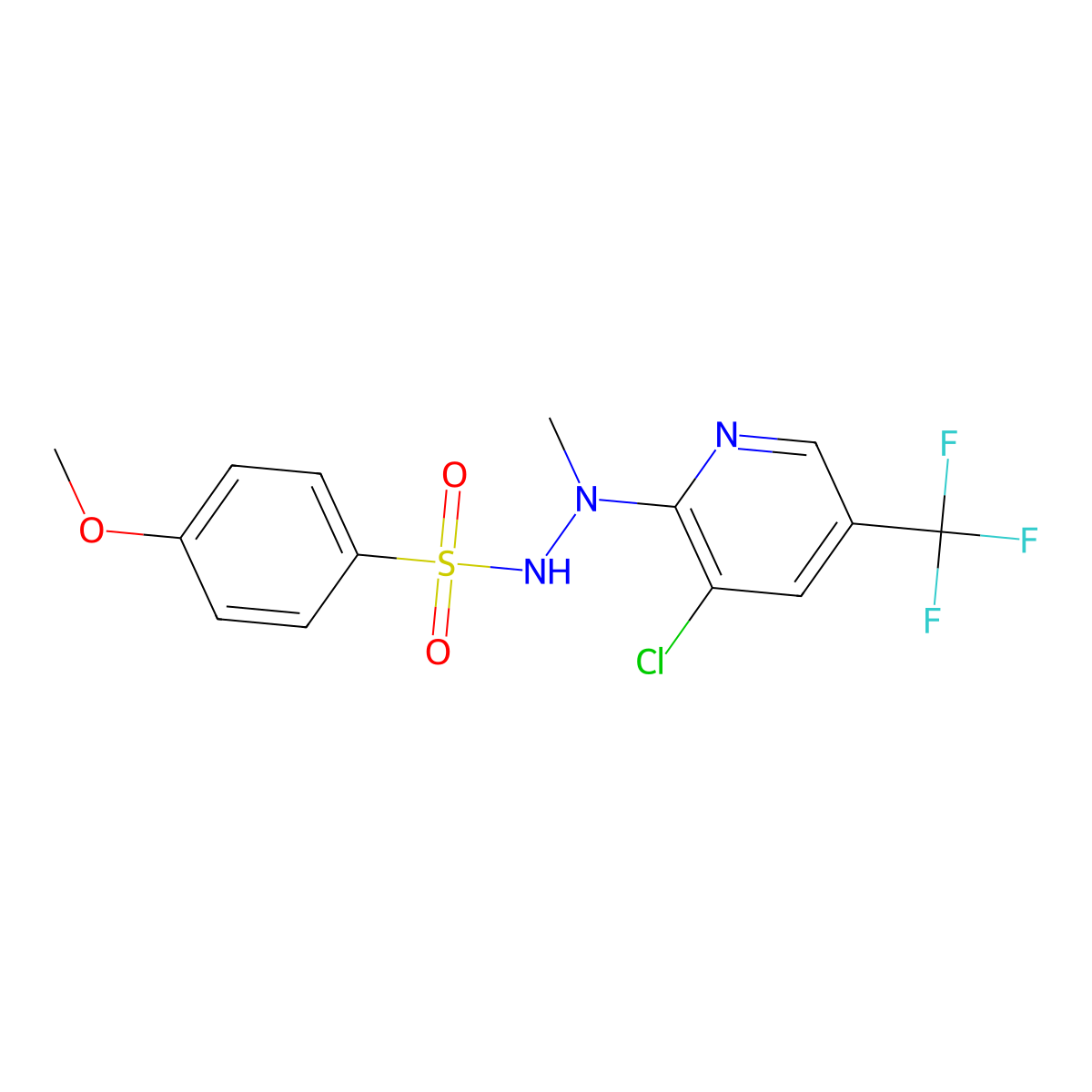 N'-[3-chloro-5-(trifluoromethyl)-2-pyridinyl]-4-methoxy-N'-methylbenzenesulfonohydrazide molecular structure, CAS 339276-30-1