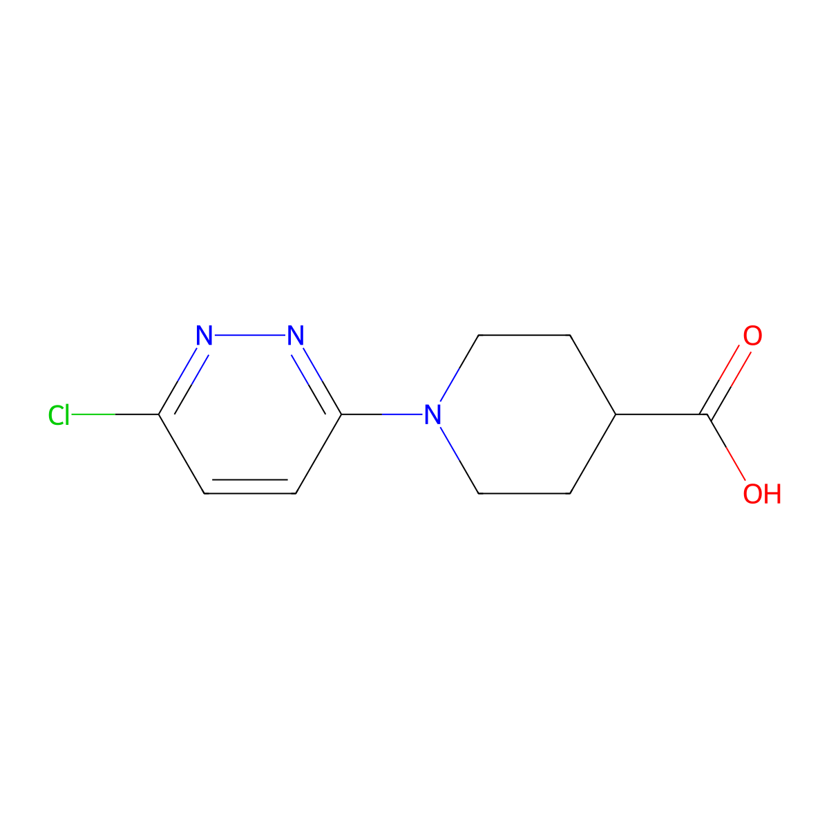 1-(6-chloropyridazin-3-yl)piperidine-4-carboxylic Acid molecular structure, CAS 339276-36-7
