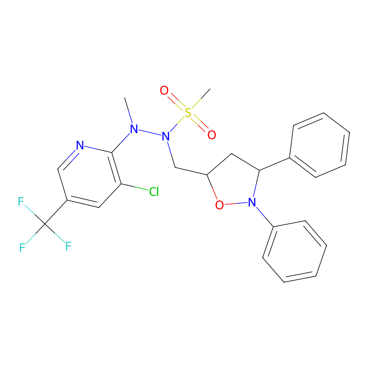 N'-[3-chloro-5-(trifluoromethyl)pyridin-2-yl]-N-[(2,3-diphenyl-1,2-oxazolidin-5-yl)methyl]-N'-methylmethanesulfonohydrazide molecular structure, CAS 339276-37-8
