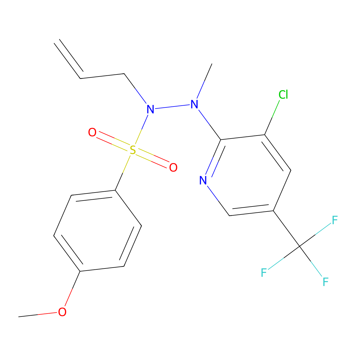 N-allyl-N'-[3-chloro-5-(trifluoromethyl)-2-pyridinyl]-4-methoxy-N'-methylbenzenesulfonohydrazide molecular structure, CAS 339276-39-0