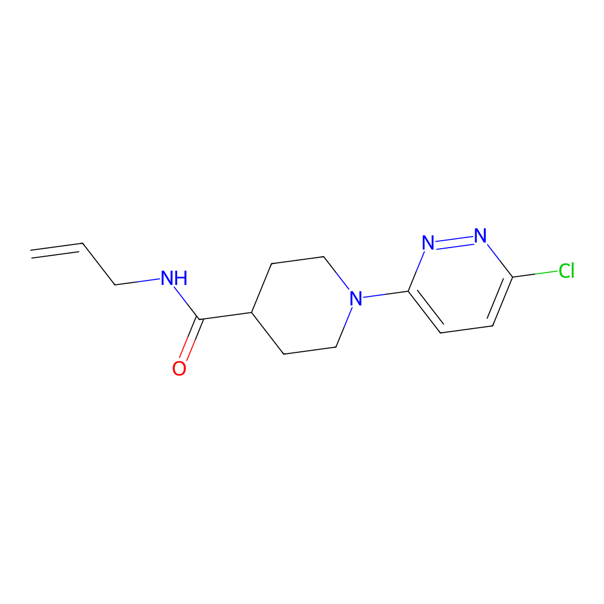 N-allyl-1-(6-chloro-3-pyridazinyl)-4-piperidinecarboxamide molecular structure, CAS 339276-40-3