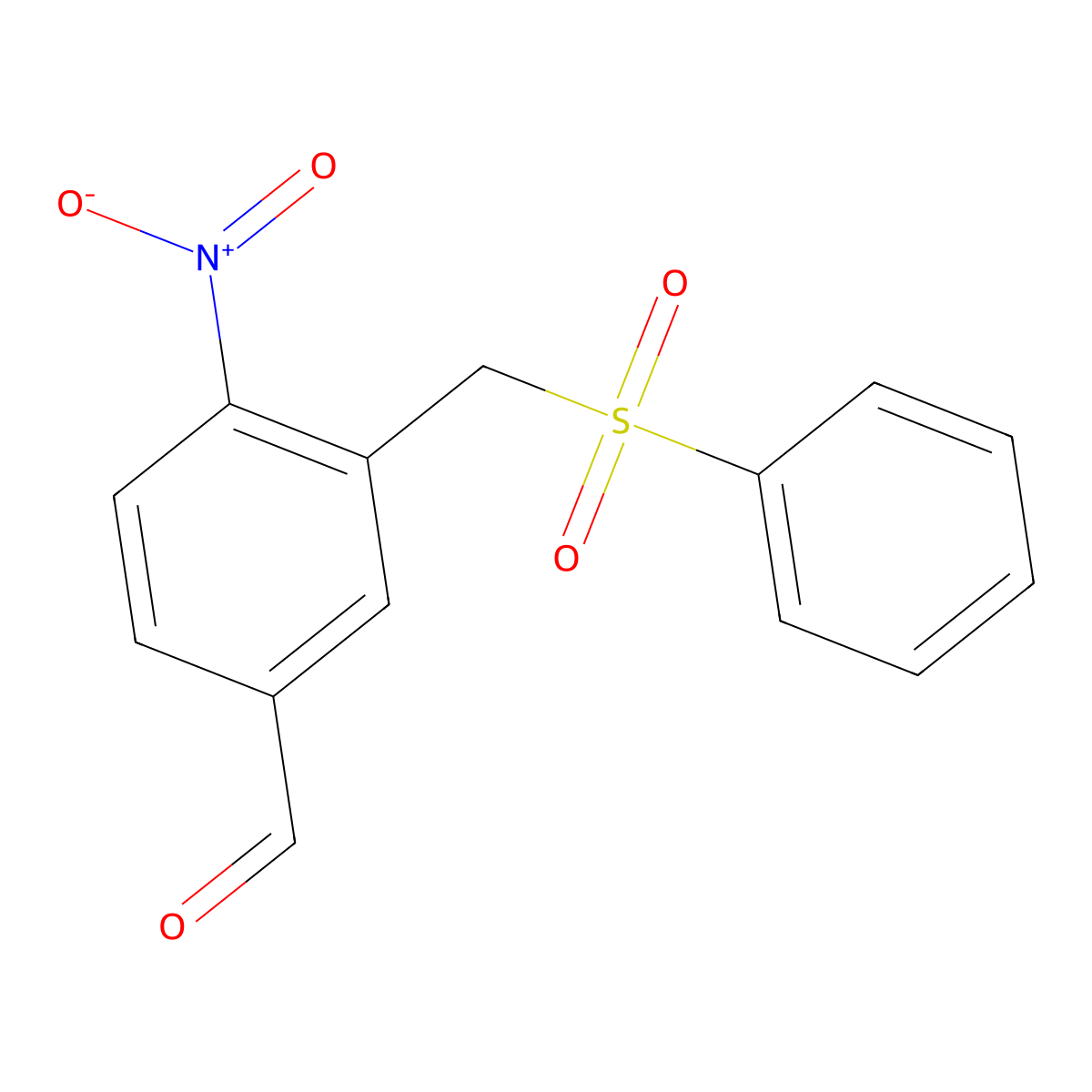 4-Nitro-3-((phenylsulfonyl)methyl)benzaldehyde molecular structure, CAS 339276-48-1