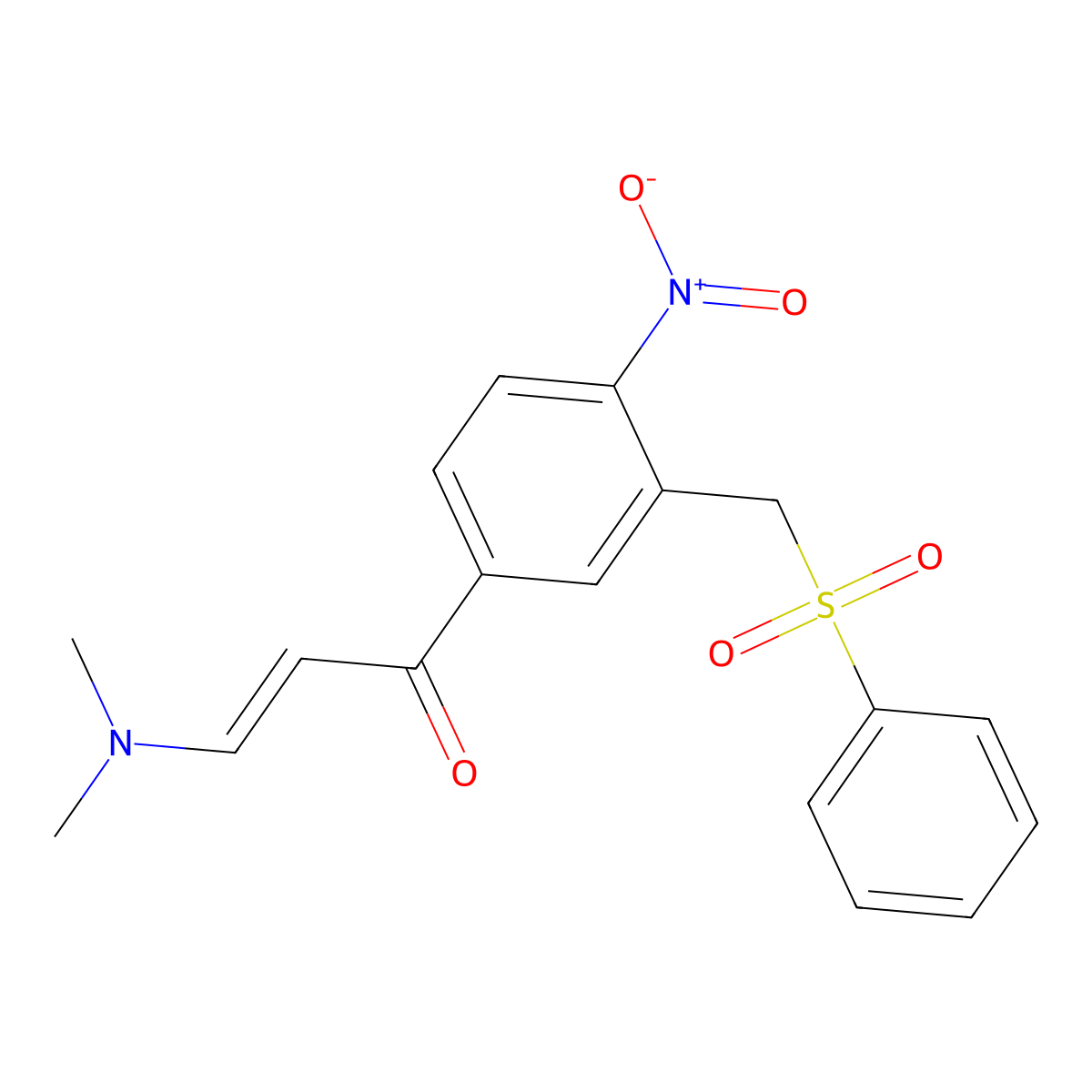 3-(Dimethylamino)-1-{4-nitro-3-[(phenylsulfonyl)methyl]phenyl}-2-propen-1-one molecular structure, CAS 339276-52-7