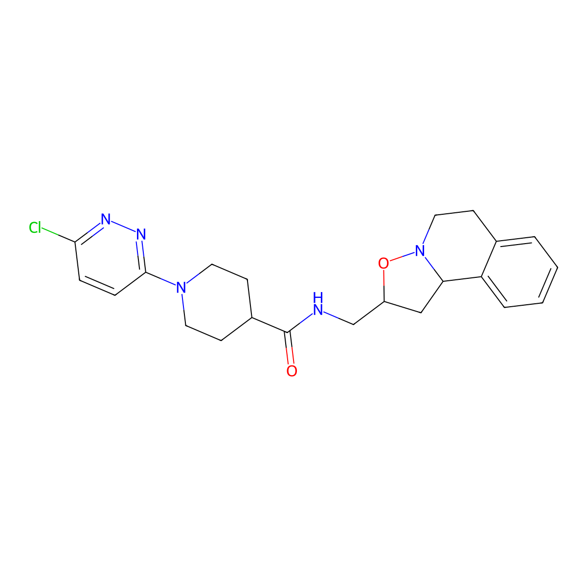 N-(1,5,6,10b-tetrahydro-2H-isoxazolo[3,2-a]isoquinolin-2-ylmethyl)-1-(6-chloro-3-pyridazinyl)-4-piperidinecarboxamide molecular structure, CAS 339276-55-0