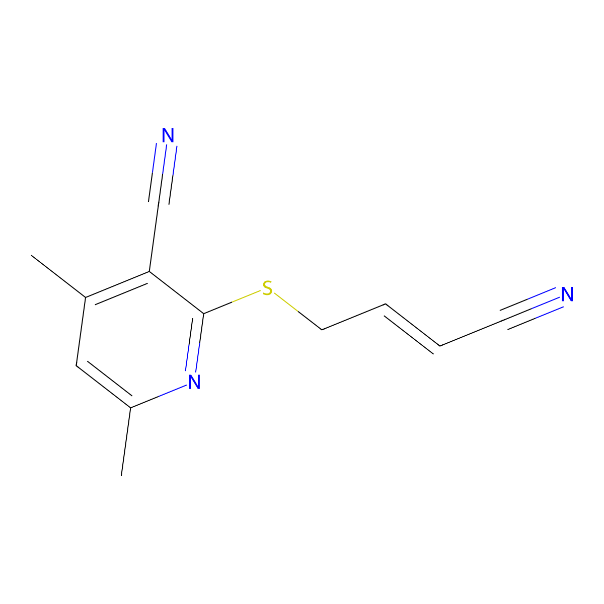 2-[(3-Cyano-2-propenyl)sulfanyl]-4,6-dimethylnicotinonitrile molecular structure, CAS 339276-61-8