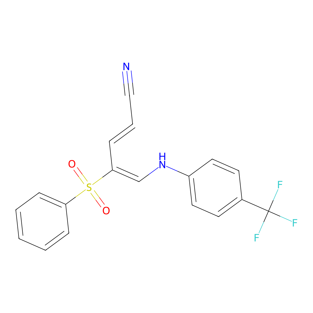 4-(Phenylsulfonyl)-5-[4-(trifluoromethyl)anilino]-2,4-pentadienenitrile molecular structure, CAS 339276-63-0