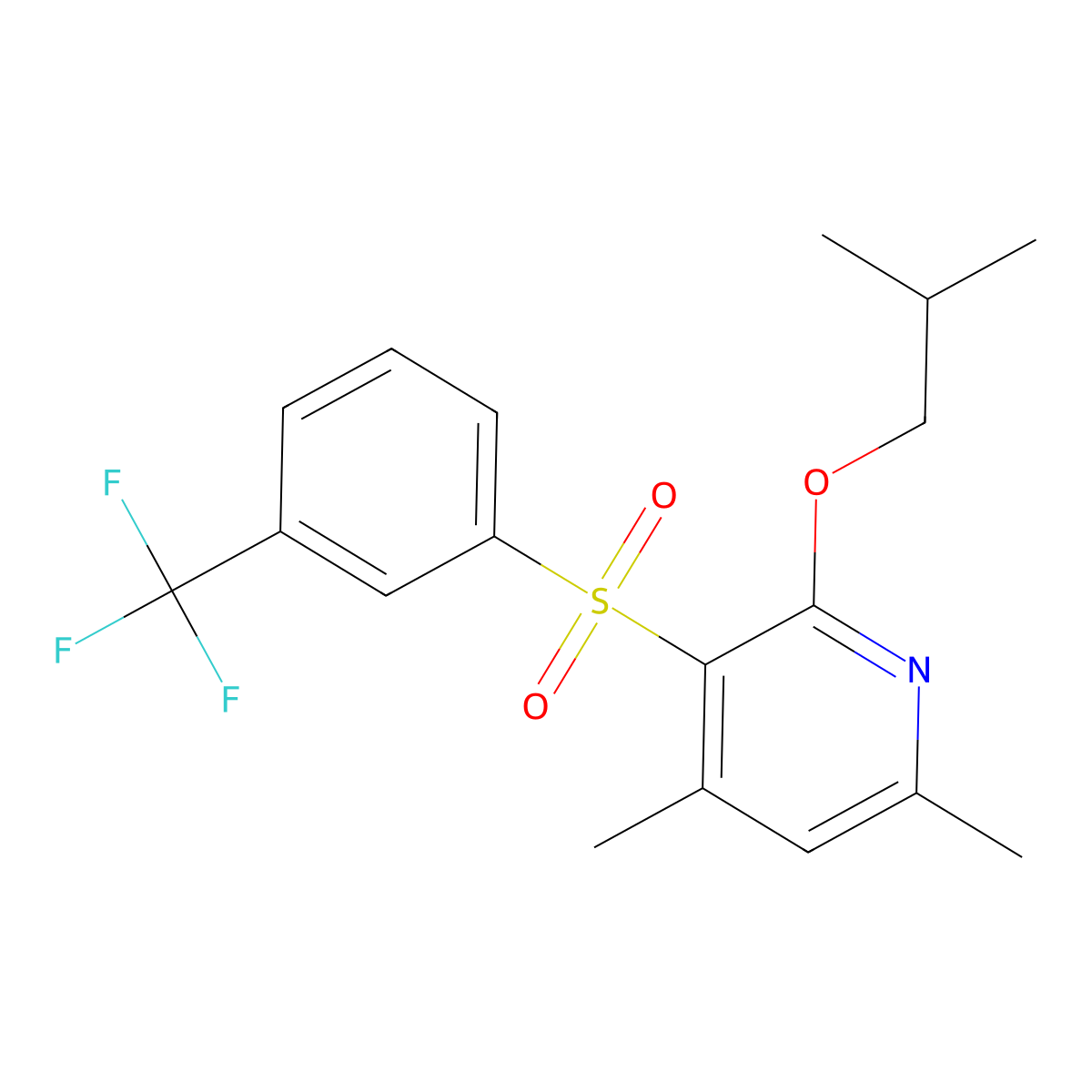 2-Isobutoxy-4,6-dimethyl-3-pyridinyl 3-(trifluoromethyl)phenyl sulfone molecular structure, CAS 339276-76-5