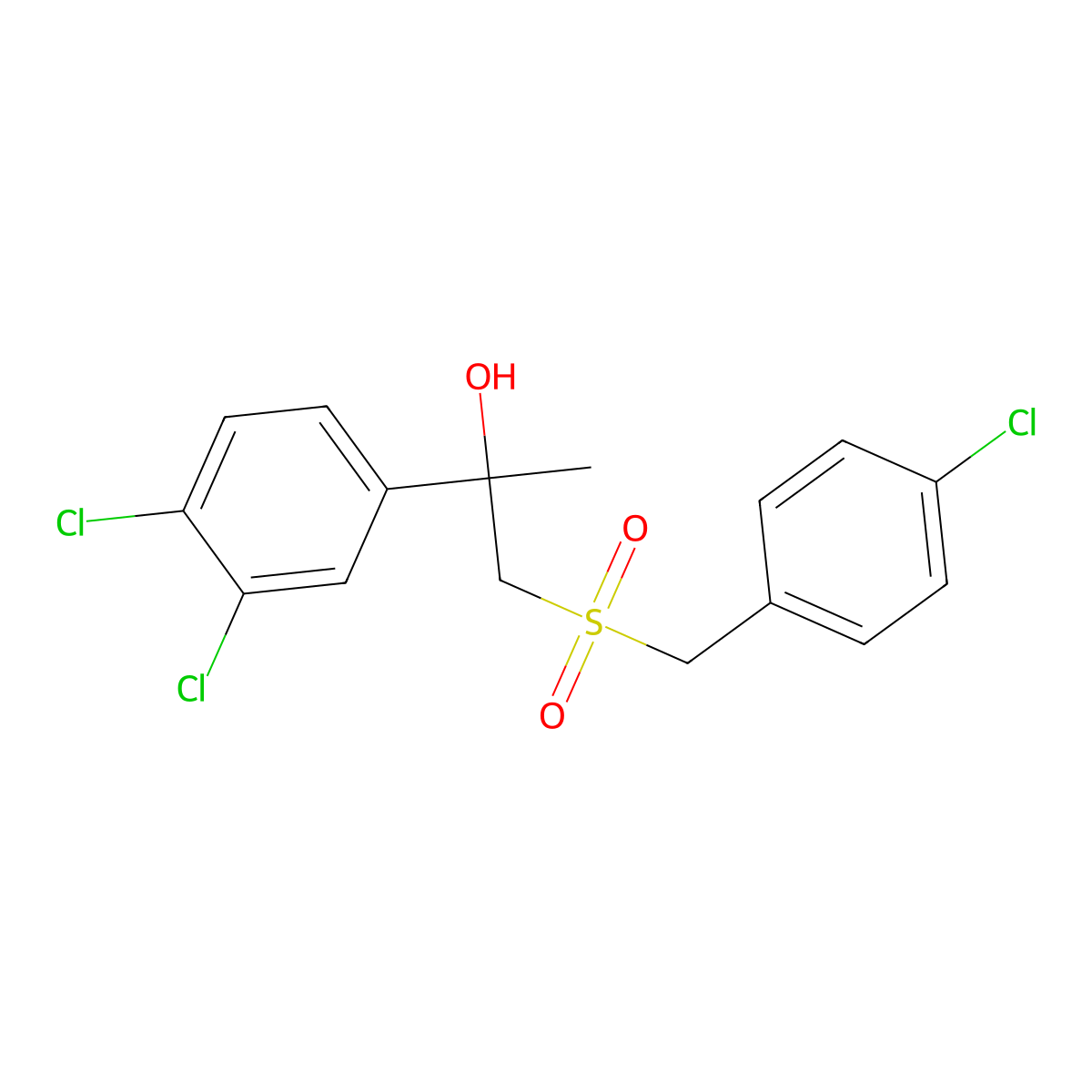 1-[(4-Chlorobenzyl)sulfonyl]-2-(3,4-dichlorophenyl)-2-propanol molecular structure, CAS 339276-79-8