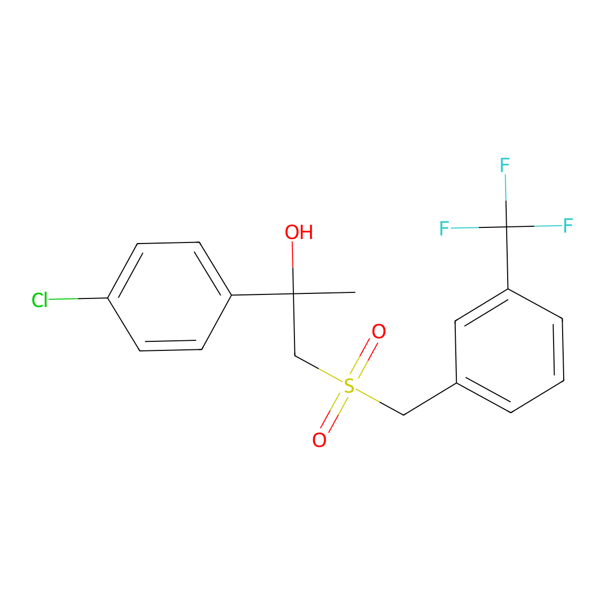 2-(4-Chlorophenyl)-1-{[3-(trifluoromethyl)benzyl]sulfonyl}-2-propanol molecular structure, CAS 339276-81-2