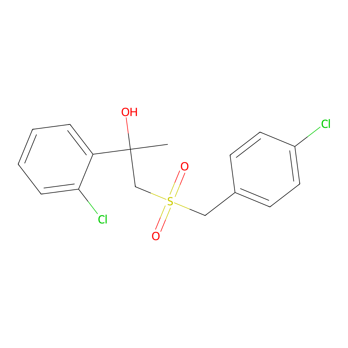 1-[(4-Chlorobenzyl)sulfonyl]-2-(2-chlorophenyl)-2-propanol molecular structure, CAS 339276-82-3