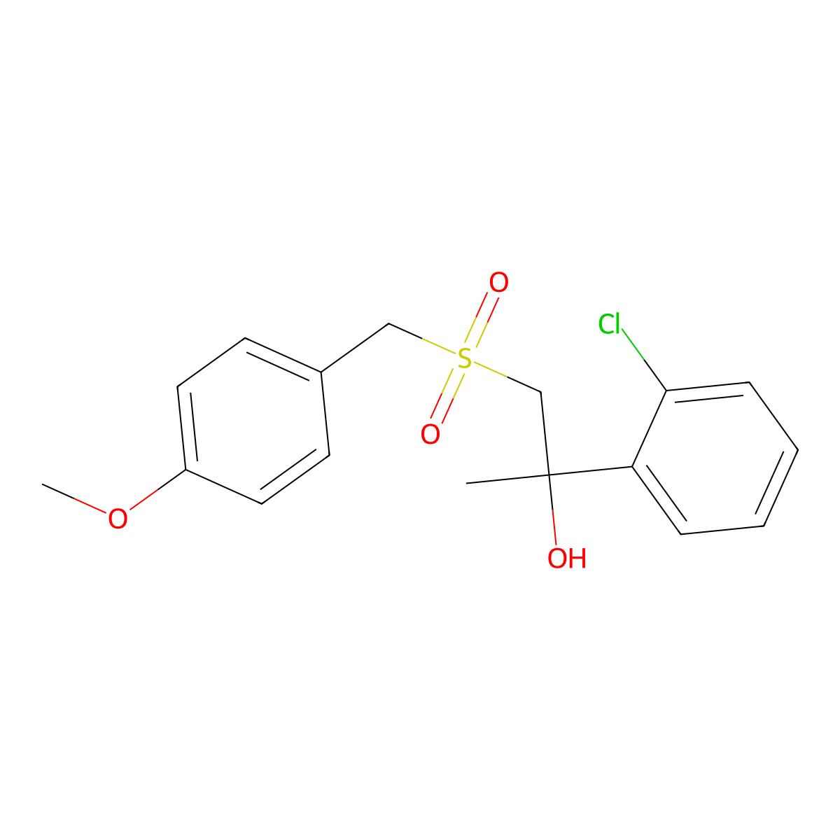 2-(2-Chlorophenyl)-1-[(4-methoxybenzyl)sulfonyl]-2-propanol molecular structure, CAS 339276-84-5
