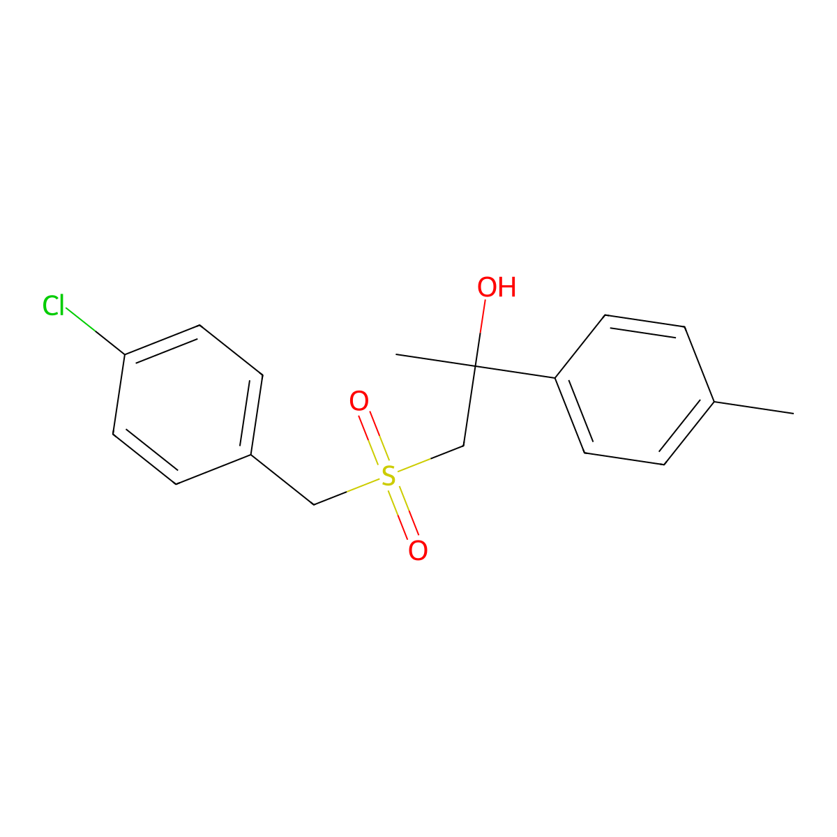 1-[(4-Chlorobenzyl)sulfonyl]-2-(4-methylphenyl)-2-propanol molecular structure, CAS 339276-86-7