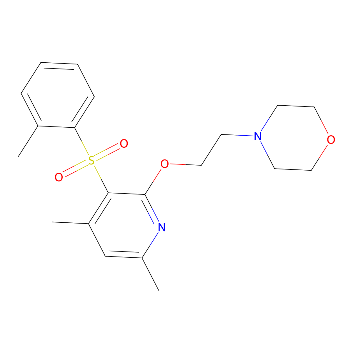 4-[2-({4,6-Dimethyl-3-[(2-methylphenyl)sulfonyl]-2-pyridinyl}oxy)ethyl]morpholine molecular structure, CAS 339276-88-9