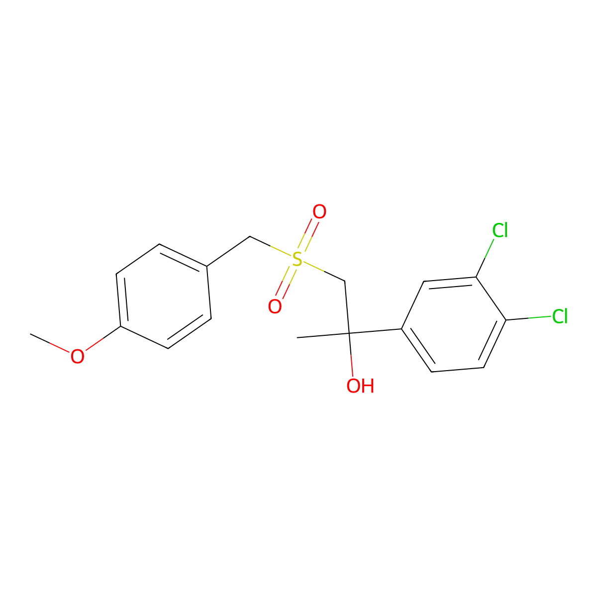 2-(3,4-Dichlorophenyl)-1-[(4-methoxybenzyl)sulfonyl]-2-propanol molecular structure, CAS 339276-89-0