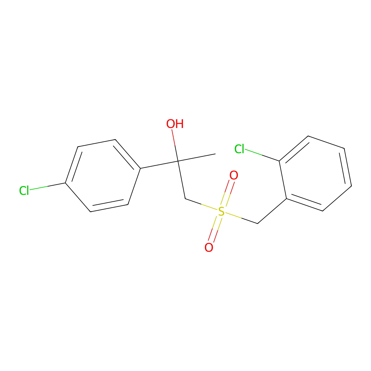 1-[(2-Chlorobenzyl)sulfonyl]-2-(4-chlorophenyl)-2-propanol molecular structure, CAS 339276-90-3