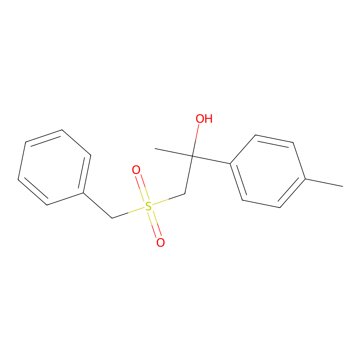1-(Benzylsulfonyl)-2-(4-methylphenyl)-2-propanol molecular structure, CAS 339276-91-4