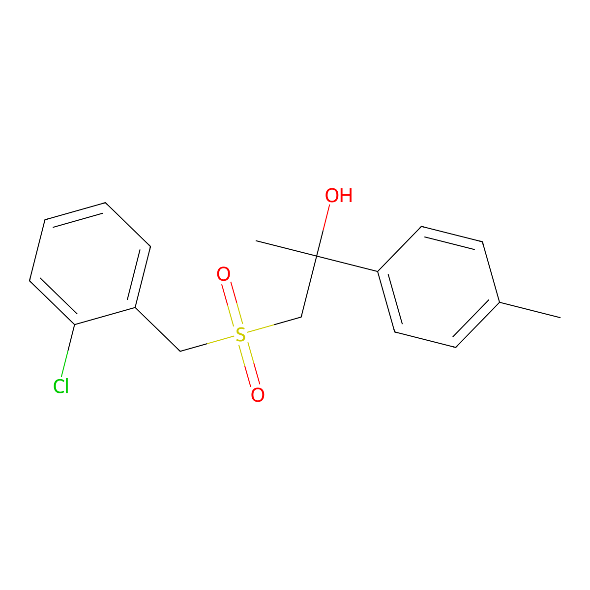 1-[(2-Chlorobenzyl)sulfonyl]-2-(4-methylphenyl)-2-propanol molecular structure, CAS 339276-92-5