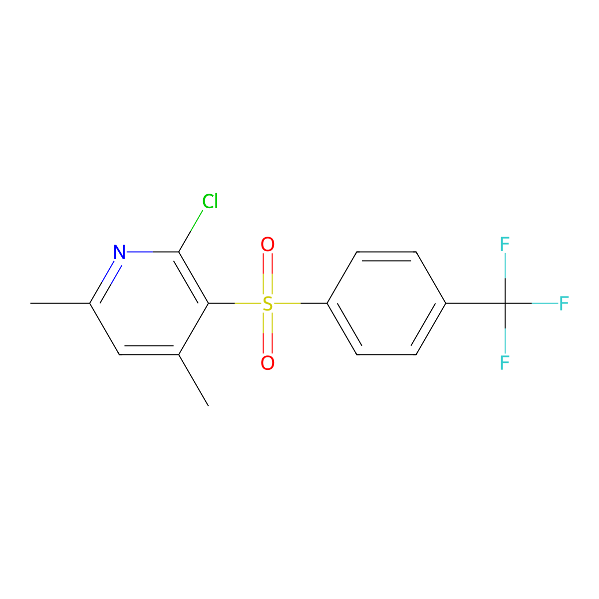 2-Chloro-4,6-dimethyl-3-pyridinyl 4-(trifluoromethyl)phenyl sulfone molecular structure, CAS 339276-94-7