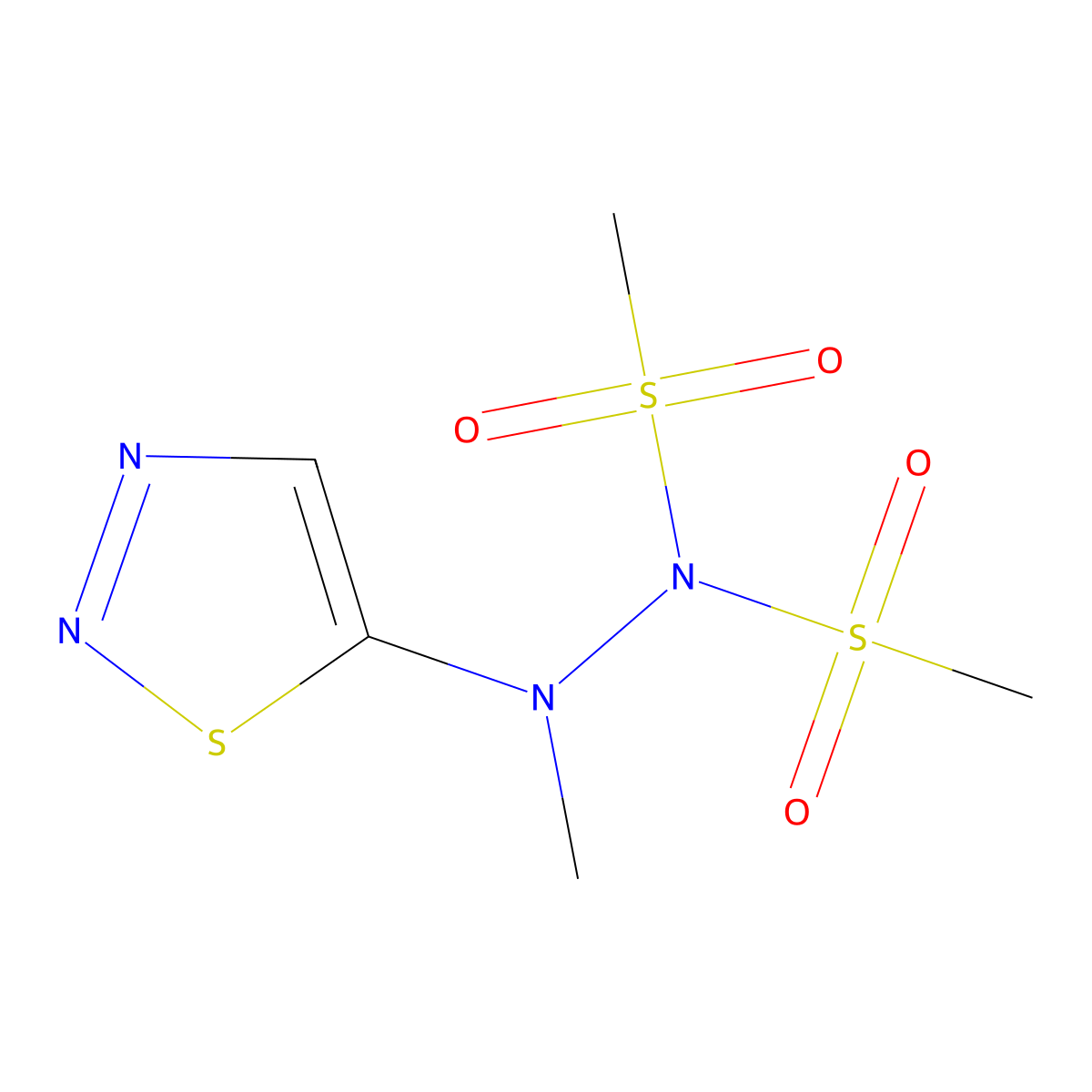 N'-methyl-N-(methylsulfonyl)-N'-(1,2,3-thiadiazol-5-yl)methanesulfonohydrazide molecular structure, CAS 339277-00-8