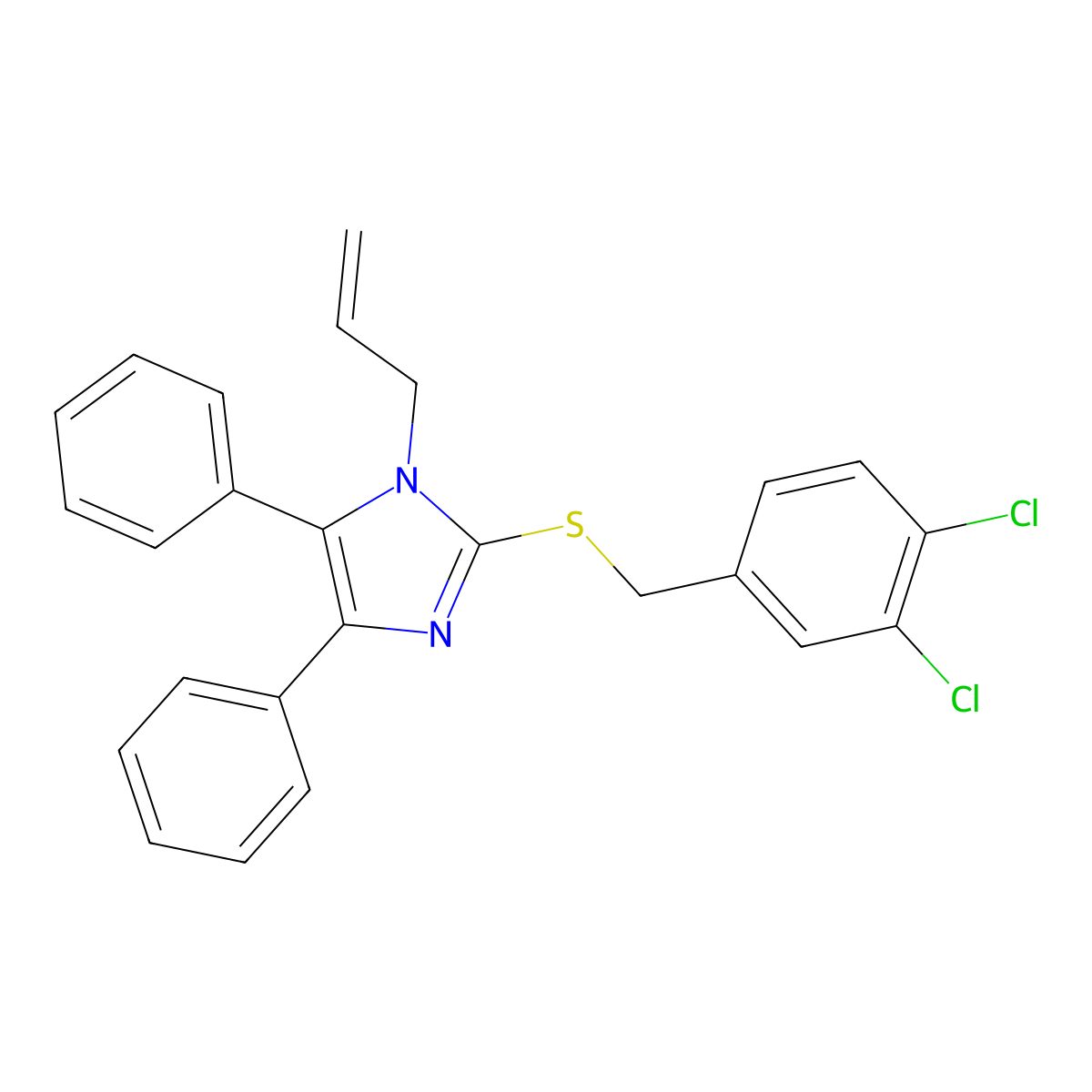 1-allyl-2-[(3,4-dichlorobenzyl)sulfanyl]-4,5-diphenyl-1H-imidazole molecular structure, CAS 339277-06-4