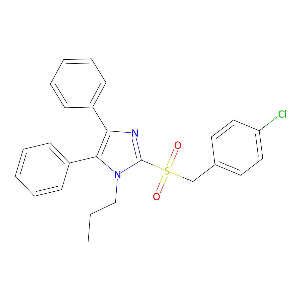 4-chlorobenzyl 4,5-diphenyl-1-propyl-1H-imidazol-2-yl sulfone molecular structure, CAS 339277-08-6