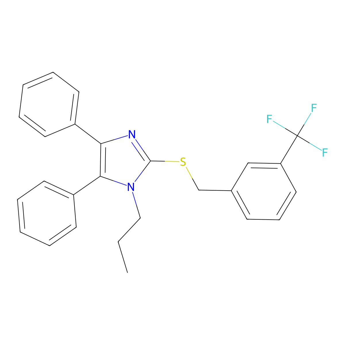 4,5-Diphenyl-1-propyl-2-[[3-(trifluoromethyl)phenyl]methylsulfanyl]imidazole molecular structure, CAS 339277-15-5