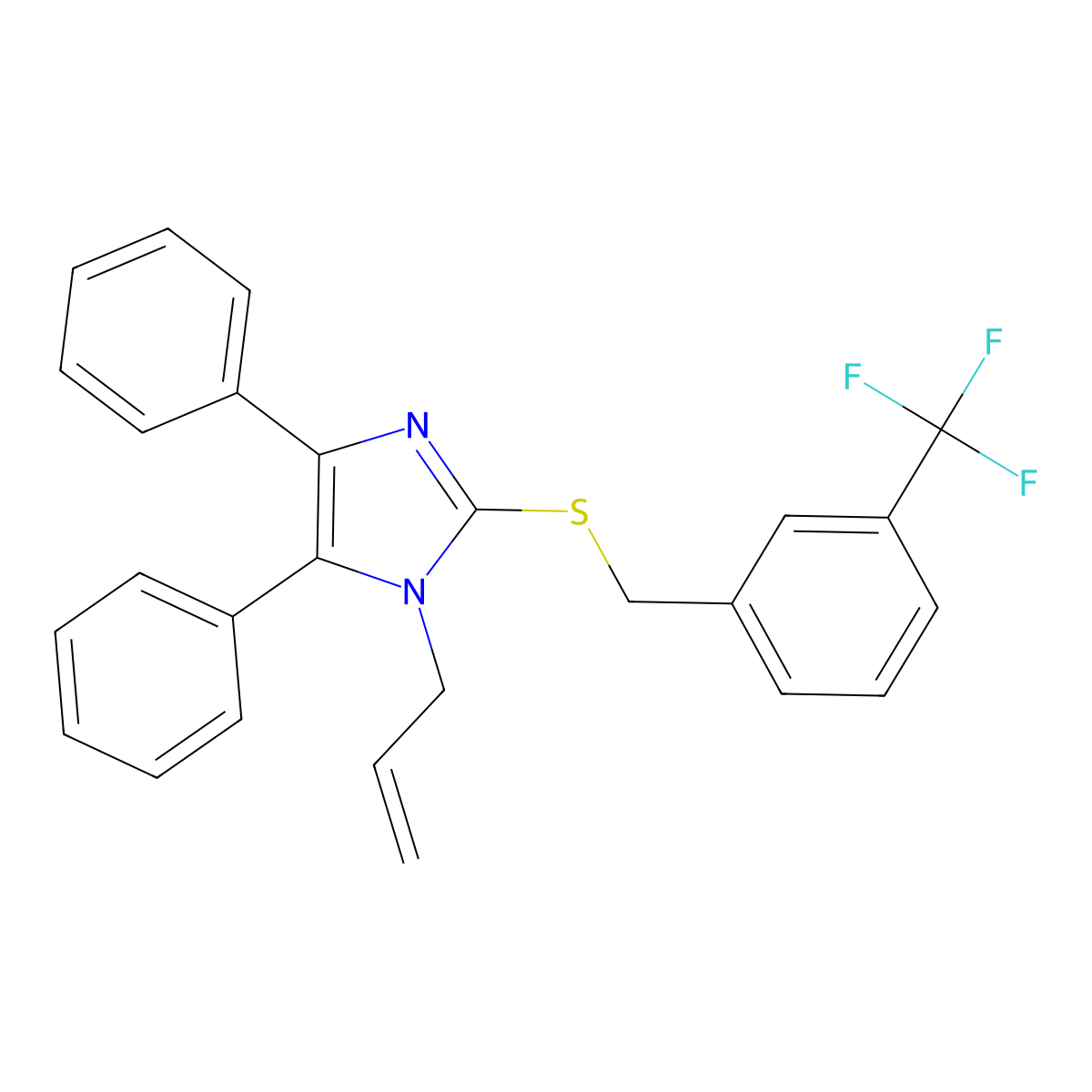 1-allyl-4,5-diphenyl-2-{[3-(trifluoromethyl)benzyl]sulfanyl}-1H-imidazole molecular structure, CAS 339277-16-6