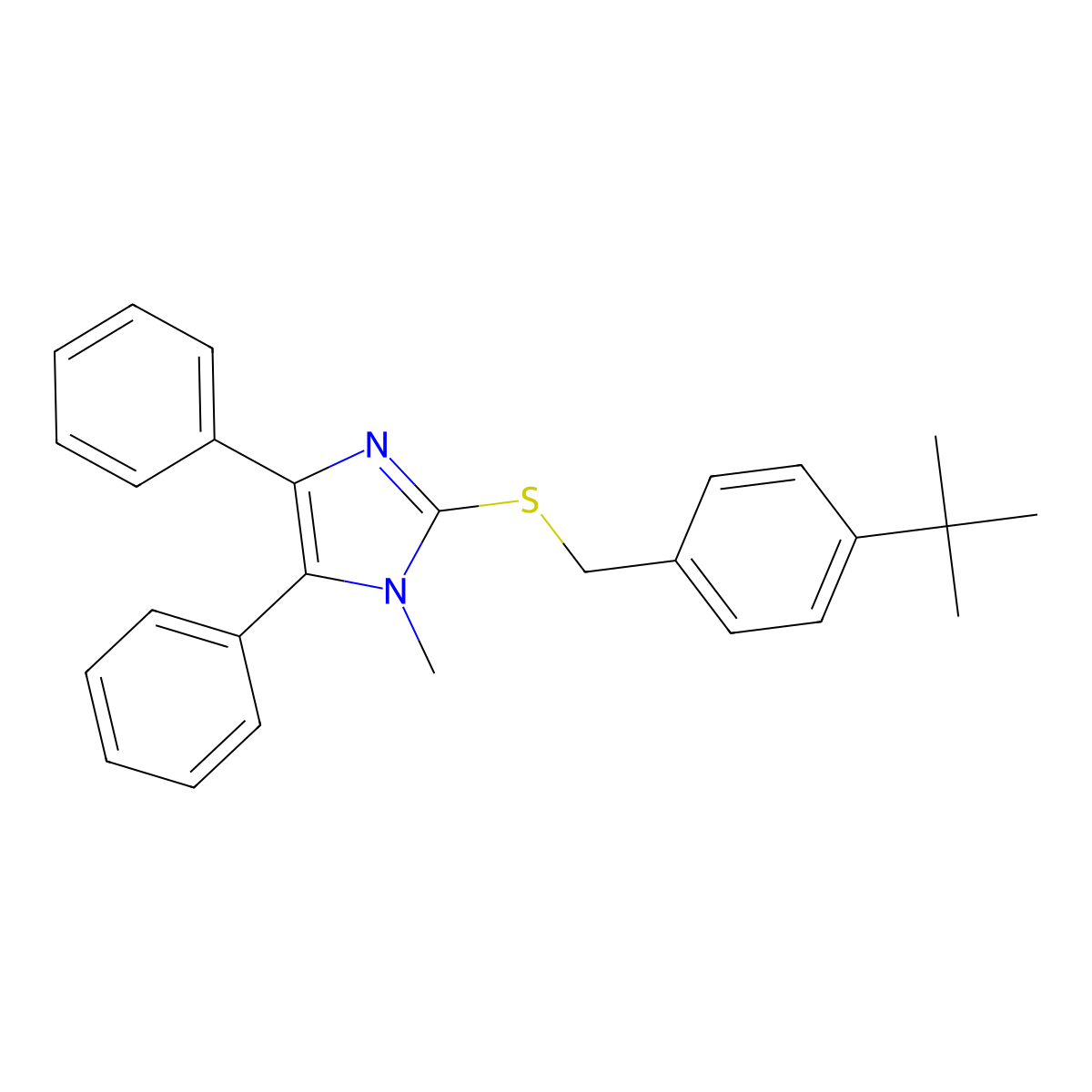 2-{[4-(tert-butyl)benzyl]sulfanyl}-1-methyl-4,5-diphenyl-1H-imidazole molecular structure, CAS 339277-18-8