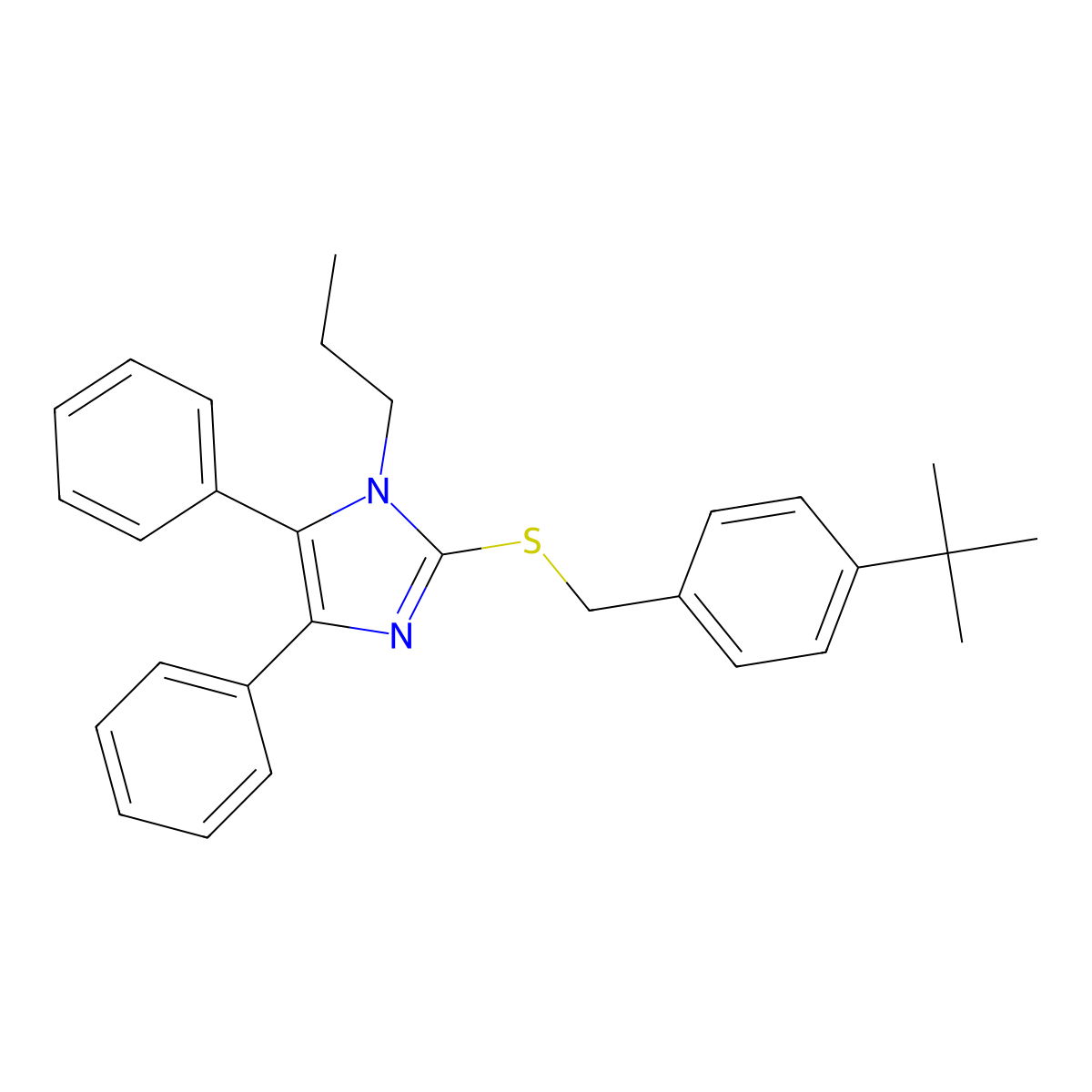 2-{[4-(tert-butyl)benzyl]sulfanyl}-4,5-diphenyl-1-propyl-1H-imidazole molecular structure, CAS 339277-19-9