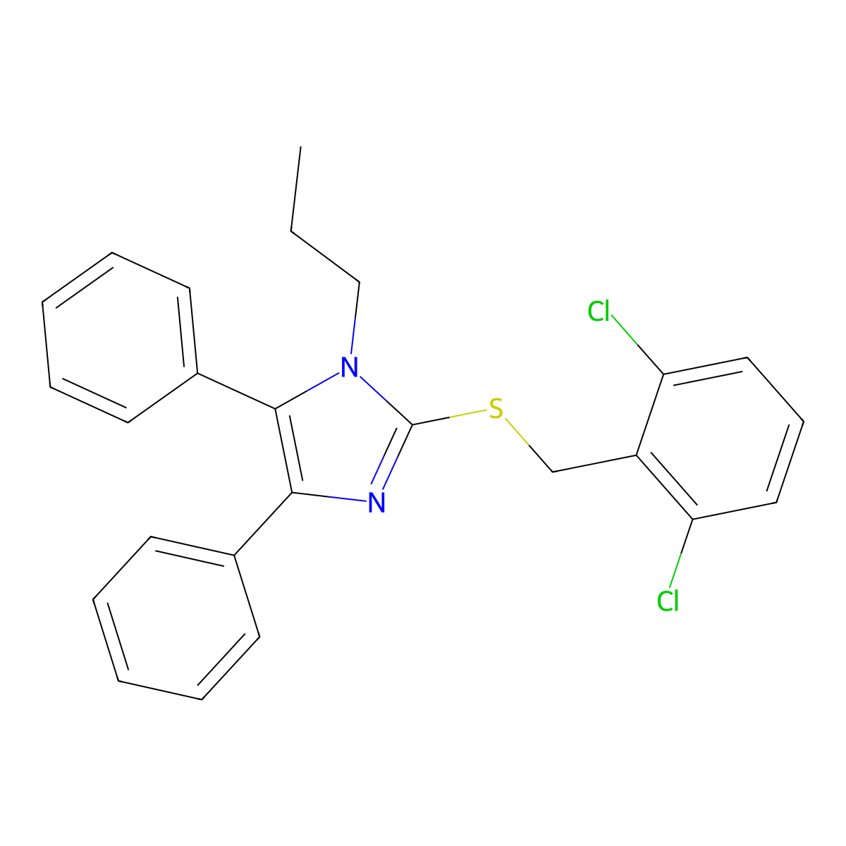 2-[(2,6-dichlorobenzyl)sulfanyl]-4,5-diphenyl-1-propyl-1H-imidazole molecular structure, CAS 339277-23-5
