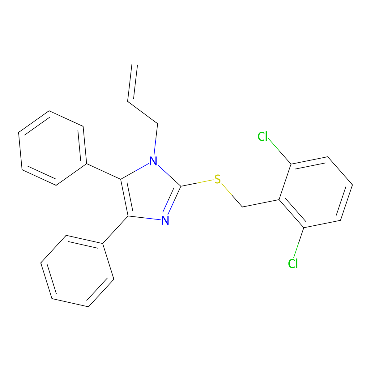 1-allyl-2-[(2,6-dichlorobenzyl)sulfanyl]-4,5-diphenyl-1H-imidazole molecular structure, CAS 339277-24-6