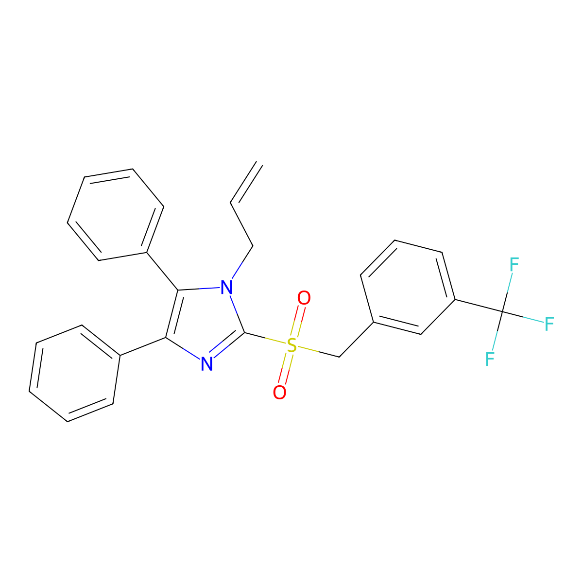 1-allyl-4,5-diphenyl-2-{[3-(trifluoromethyl)benzyl]sulfonyl}-1H-imidazole molecular structure, CAS 339277-28-0