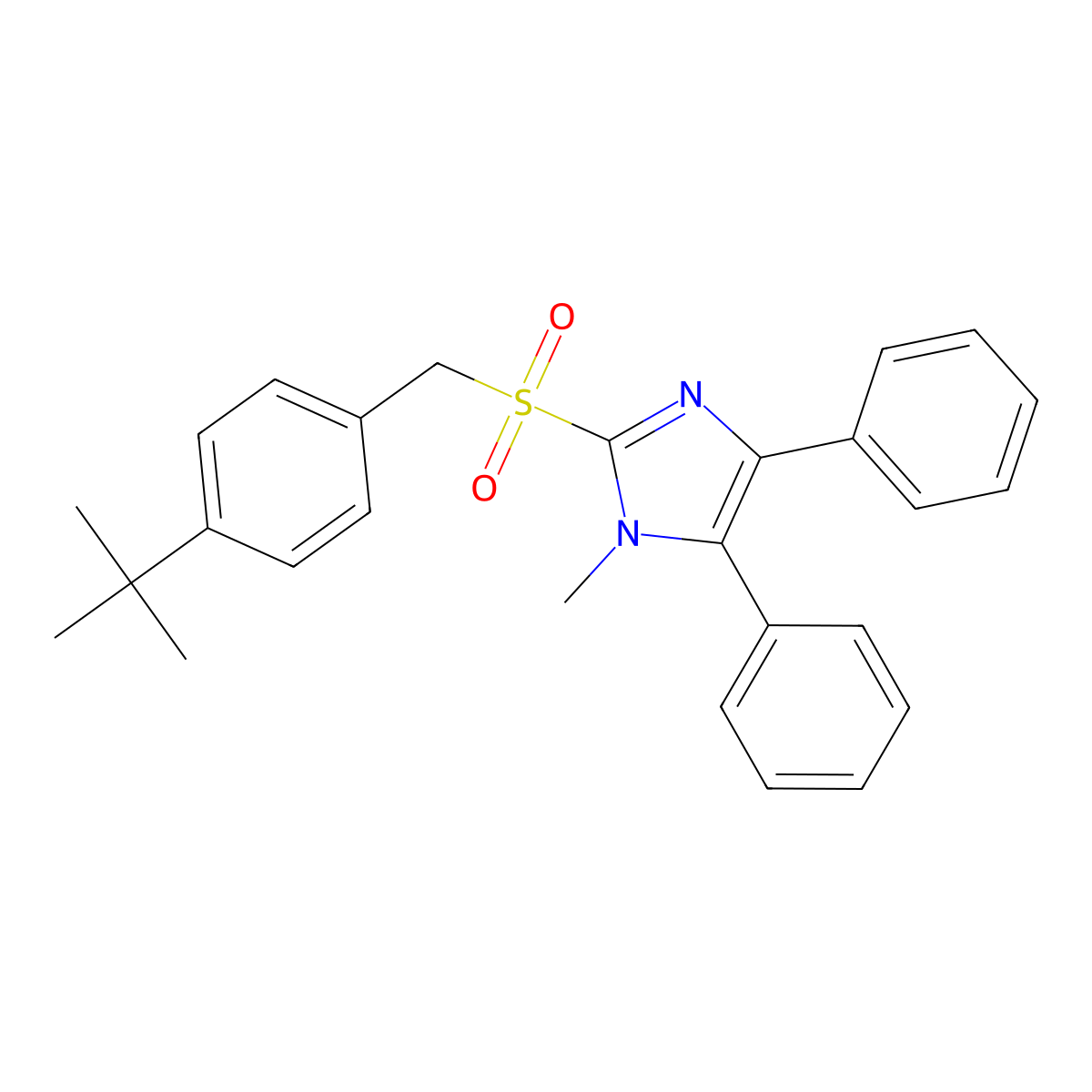 2-{[4-(tert-butyl)benzyl]sulfonyl}-1-methyl-4,5-diphenyl-1H-imidazole molecular structure, CAS 339277-29-1