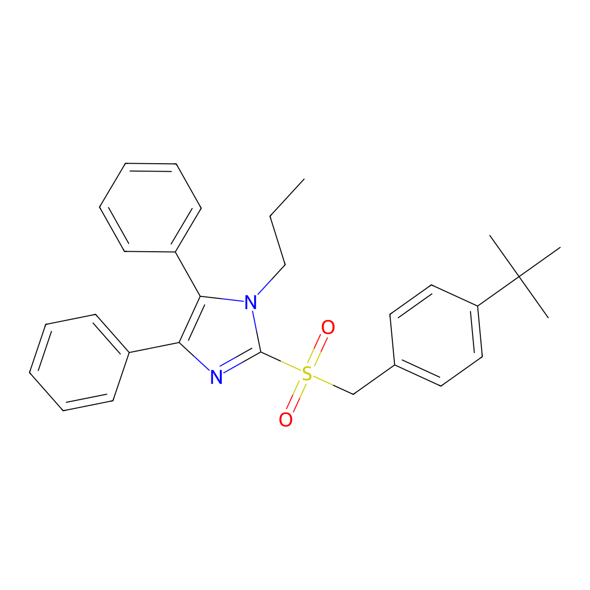 2-{[4-(tert-butyl)benzyl]sulfonyl}-4,5-diphenyl-1-propyl-1H-imidazole molecular structure, CAS 339277-30-4