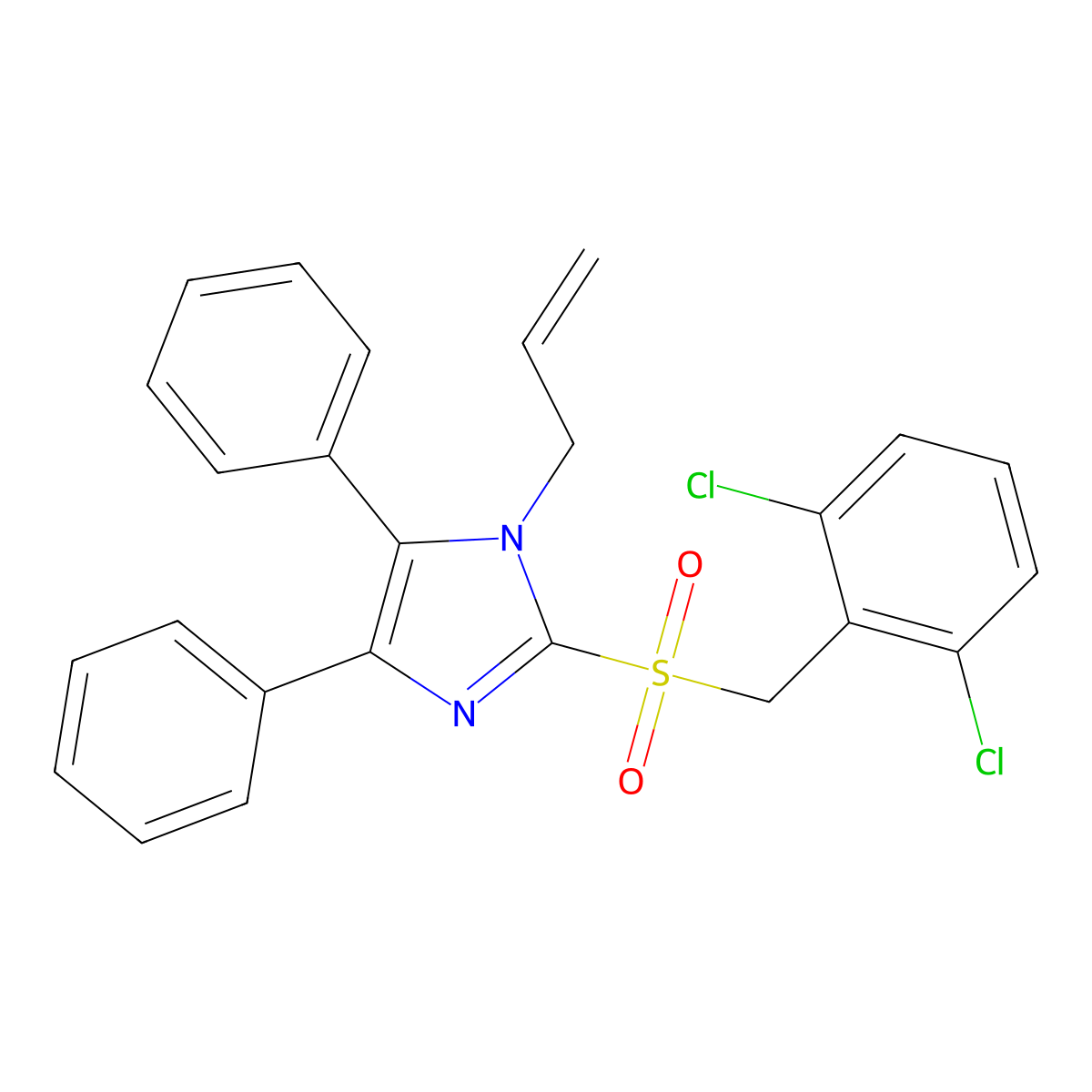 1-allyl-2-[(2,6-dichlorobenzyl)sulfonyl]-4,5-diphenyl-1H-imidazole molecular structure, CAS 339277-33-7