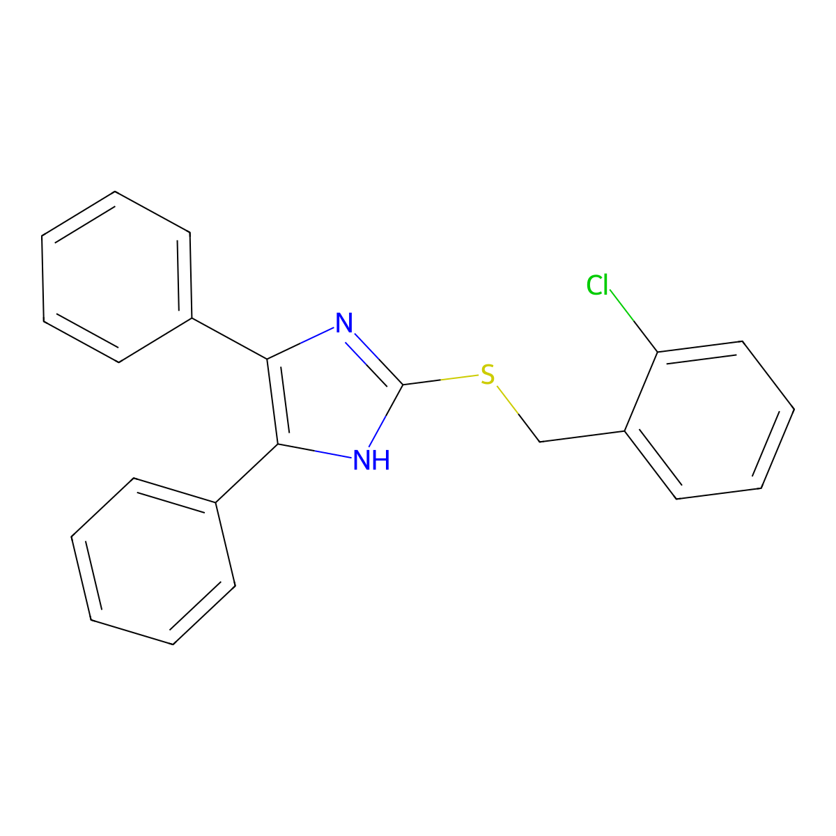 2-chlorobenzyl 4,5-diphenyl-1H-imidazol-2-yl sulfide molecular structure, CAS 339277-36-0