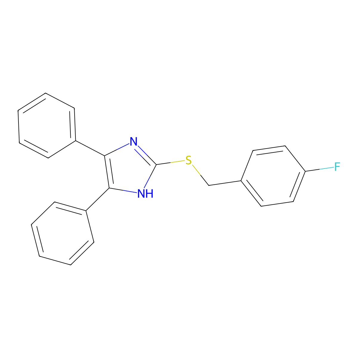 4,5-diphenyl-1H-imidazol-2-yl 4-fluorobenzyl sulfide molecular structure, CAS 339277-38-2