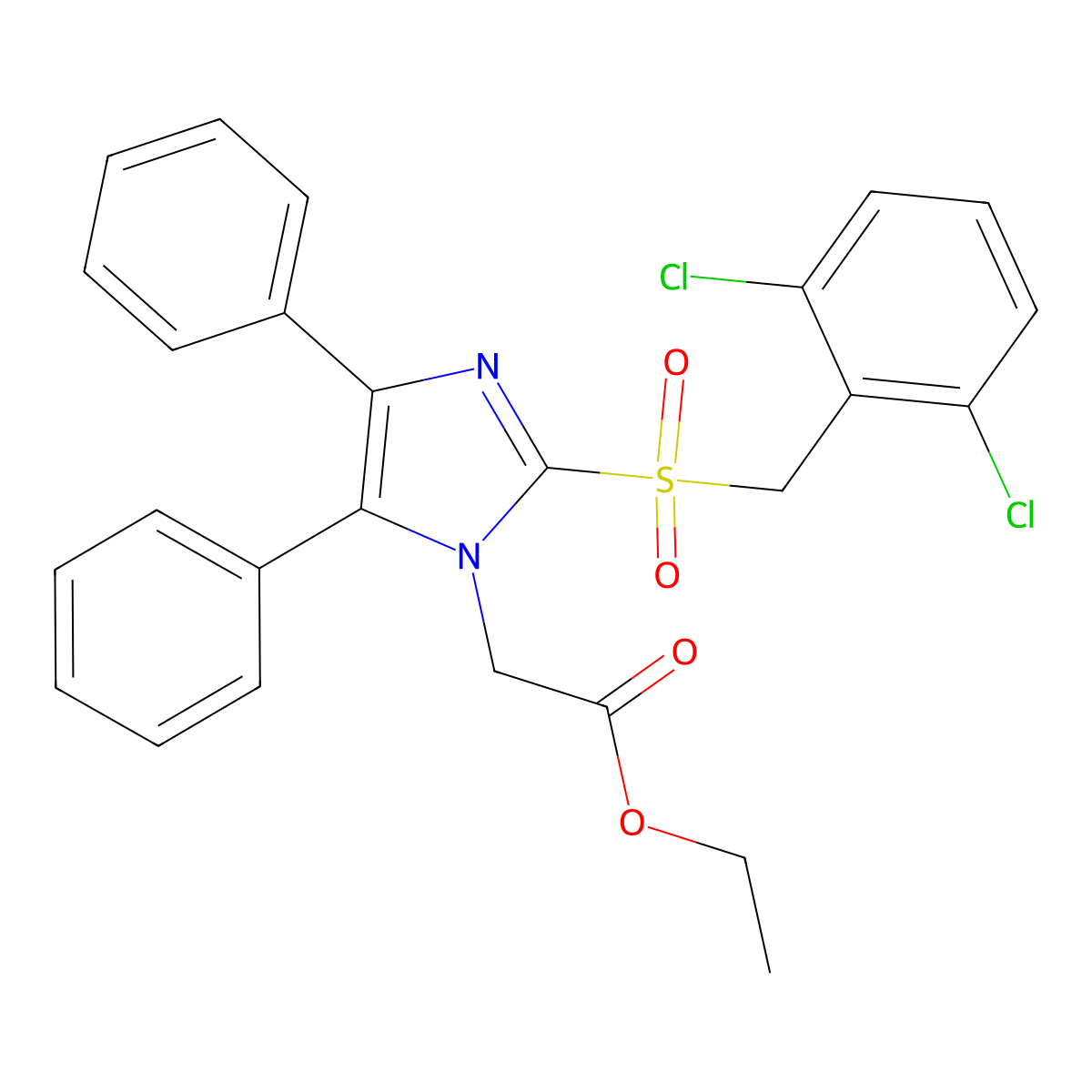 ethyl 2-{2-[(2,6-dichlorobenzyl)sulfonyl]-4,5-diphenyl-1H-imidazol-1-yl}acetate molecular structure, CAS 339277-42-8