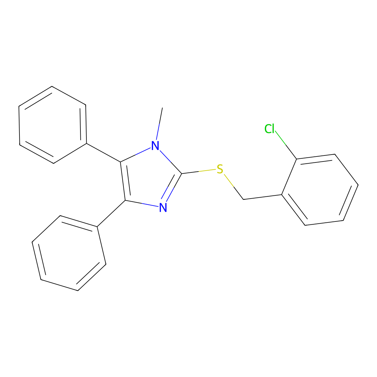 2-chlorobenzyl 1-methyl-4,5-diphenyl-1H-imidazol-2-yl sulfide molecular structure, CAS 339277-44-0