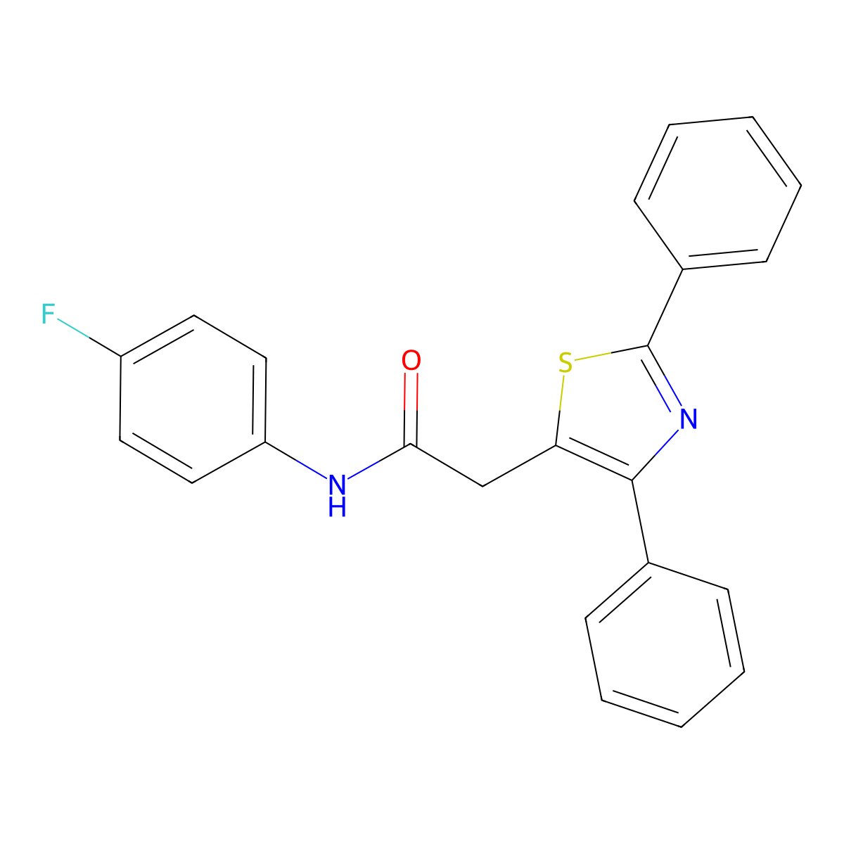 2-(2,4-diphenyl-1,3-thiazol-5-yl)-N-(4-fluorophenyl)acetamide molecular structure, CAS 339277-54-2