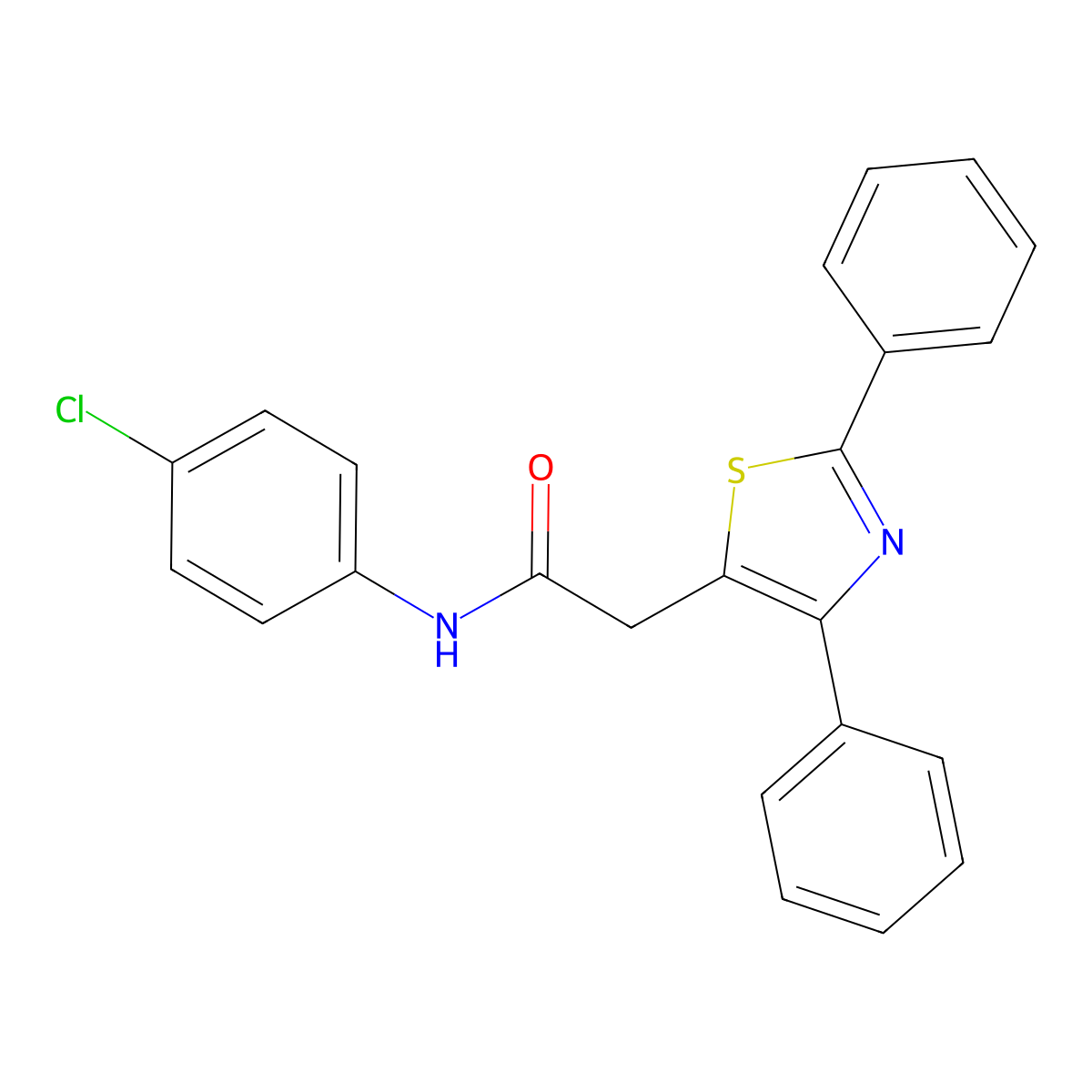 N-(4-chlorophenyl)-2-(2,4-diphenyl-1,3-thiazol-5-yl)acetamide molecular structure, CAS 339277-56-4