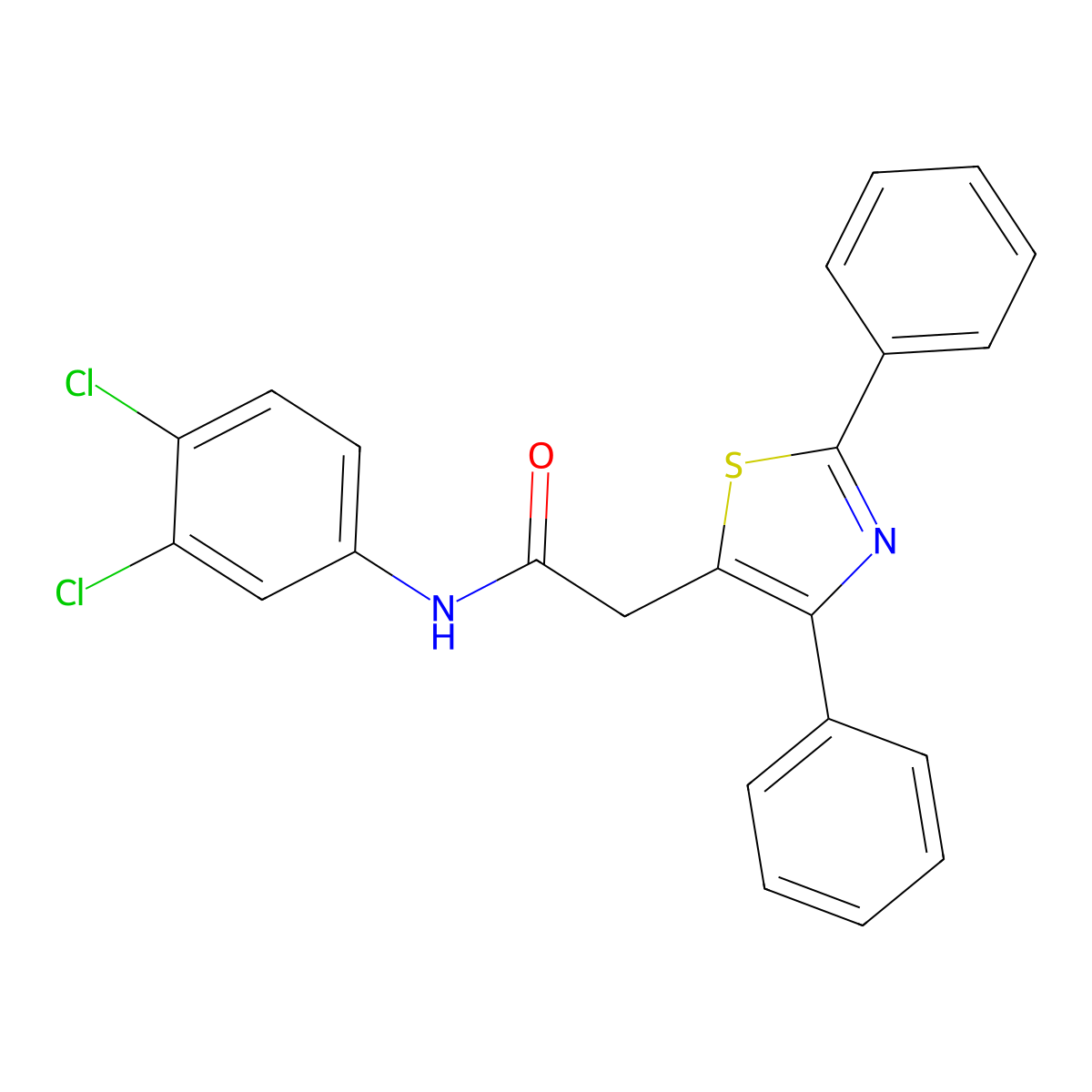 N-(3,4-dichlorophenyl)-2-(2,4-diphenyl-1,3-thiazol-5-yl)acetamide molecular structure, CAS 339277-60-0